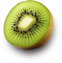 Background of fresh and cut kiwis, highlighting the freshness and natural flavor of Freezie Fruits.