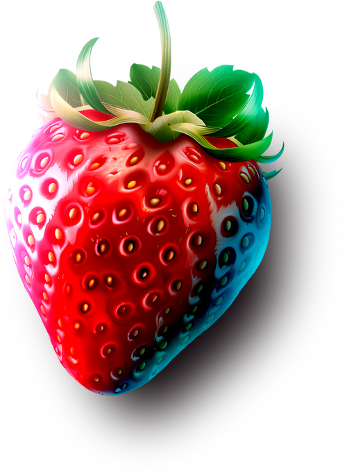 Strawberry used as a background on the Freezie Fruits page, highlighting the naturalness and fruity flavor.